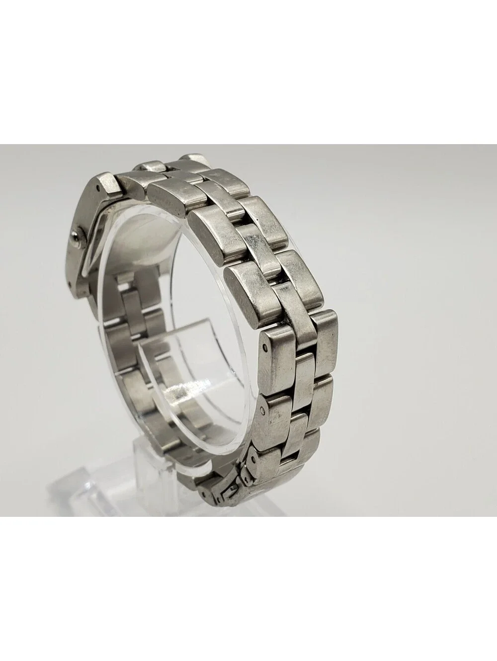 Kenneth Cole Watch Women 20mm Black Rectangle Dial Silver Tone New Battery